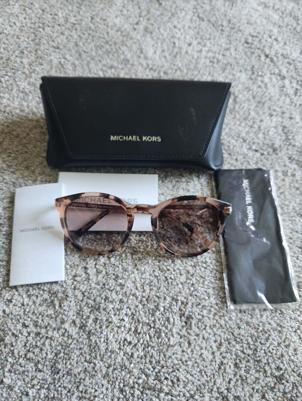 Michael Kors/Luxotica Pink Tortoiseshell Cat-Eye Sunglasses